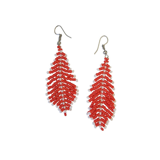 Red & White Beaded Tree