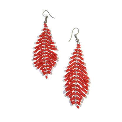 Red & White Beaded Tree