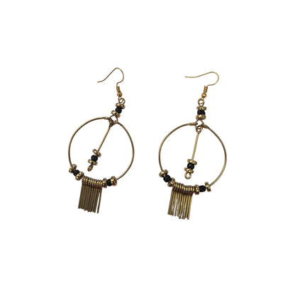 Brass Hoops  With Chimes & Beads