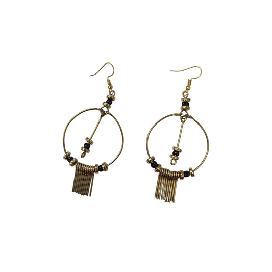Brass Hoops  With Chimes & Beads