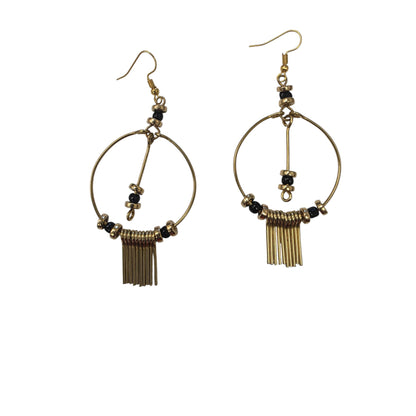 Brass Hoops  With Chimes & Beads