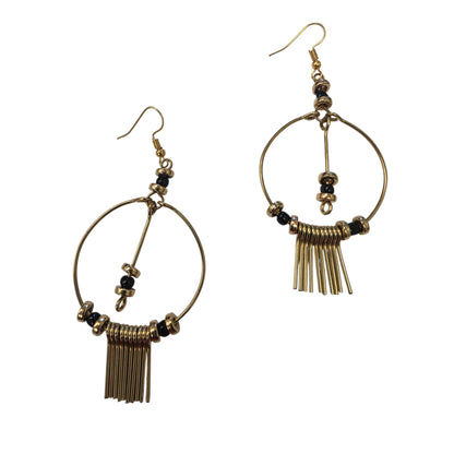 Brass Hoops  With Chimes & Beads