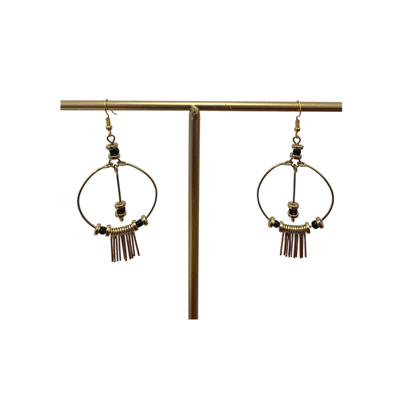 Brass Hoops  With Chimes & Beads