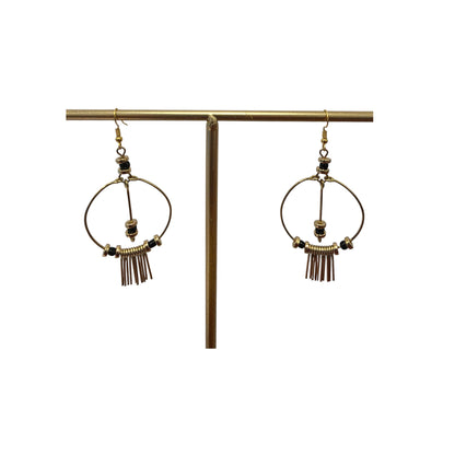 Brass Hoops  With Chimes & Beads