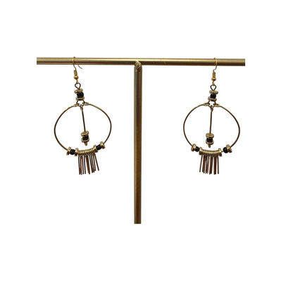 Brass Hoops  With Chimes & Beads