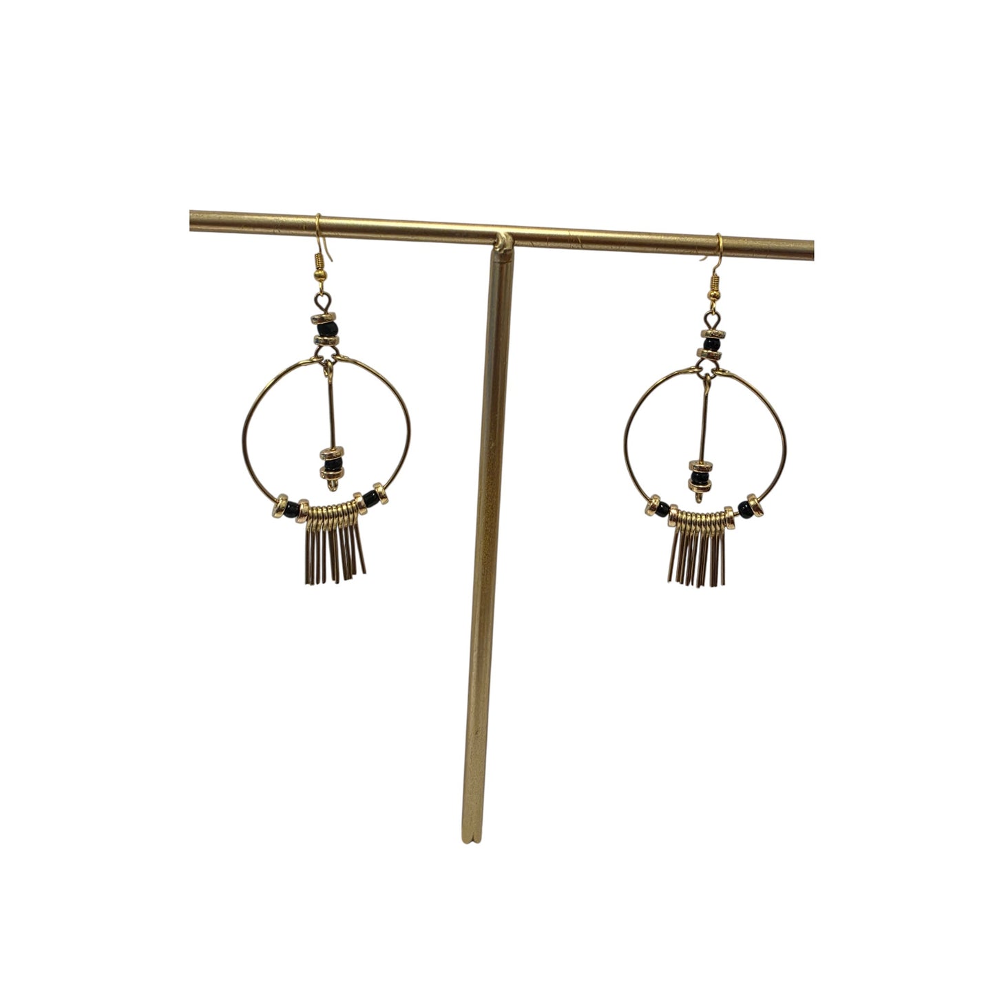 Brass Hoops  With Chimes & Beads