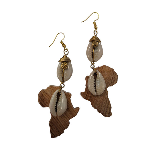Wooden Africa W/ Shells