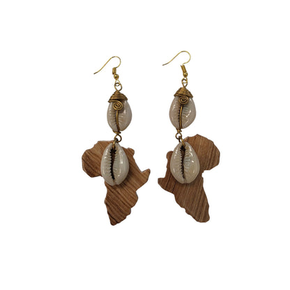 Wooden Africa W/ Shells