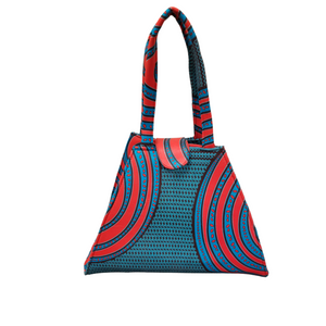 Teal, Orange & Black Kitenge Bag