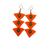 Orange, Green and Black Inverted Tree Earrings