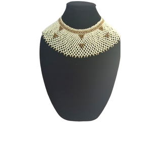 Cream & Gold Princess Collar Necklace