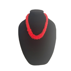Red & Gold Beaded necklace