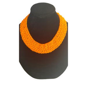 Interwoven Orange & Gold Specs Necklace