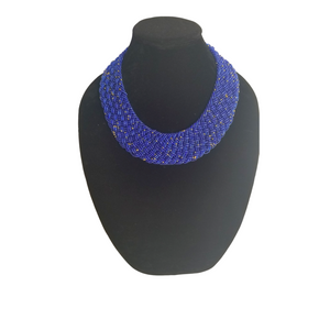 Interwoven Blue & Gold Specs Necklace