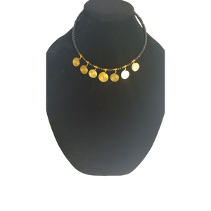 Small Brass Coils & Beads Necklace