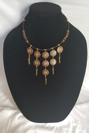 Small Brown Coconut Necklace