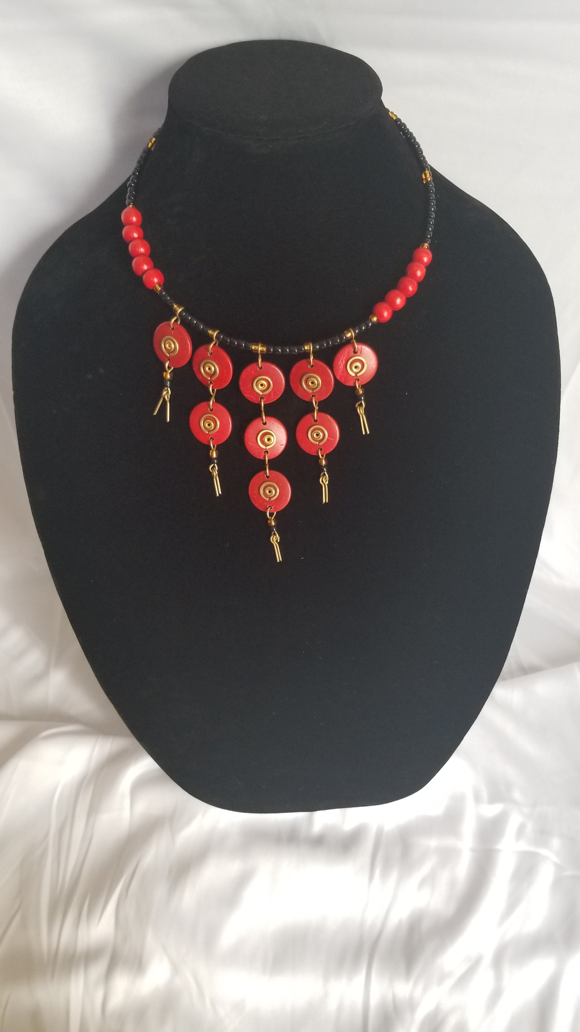 Small Red Coconut Necklace