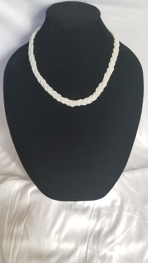 White Braided Necklace