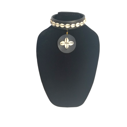 Leather Choker with Cowries & Leather Pedant