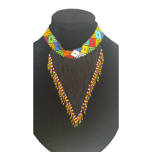 Multi-colored Choker With Black Strands