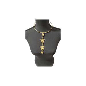 Brass Choker with 2 Coiled Triangles