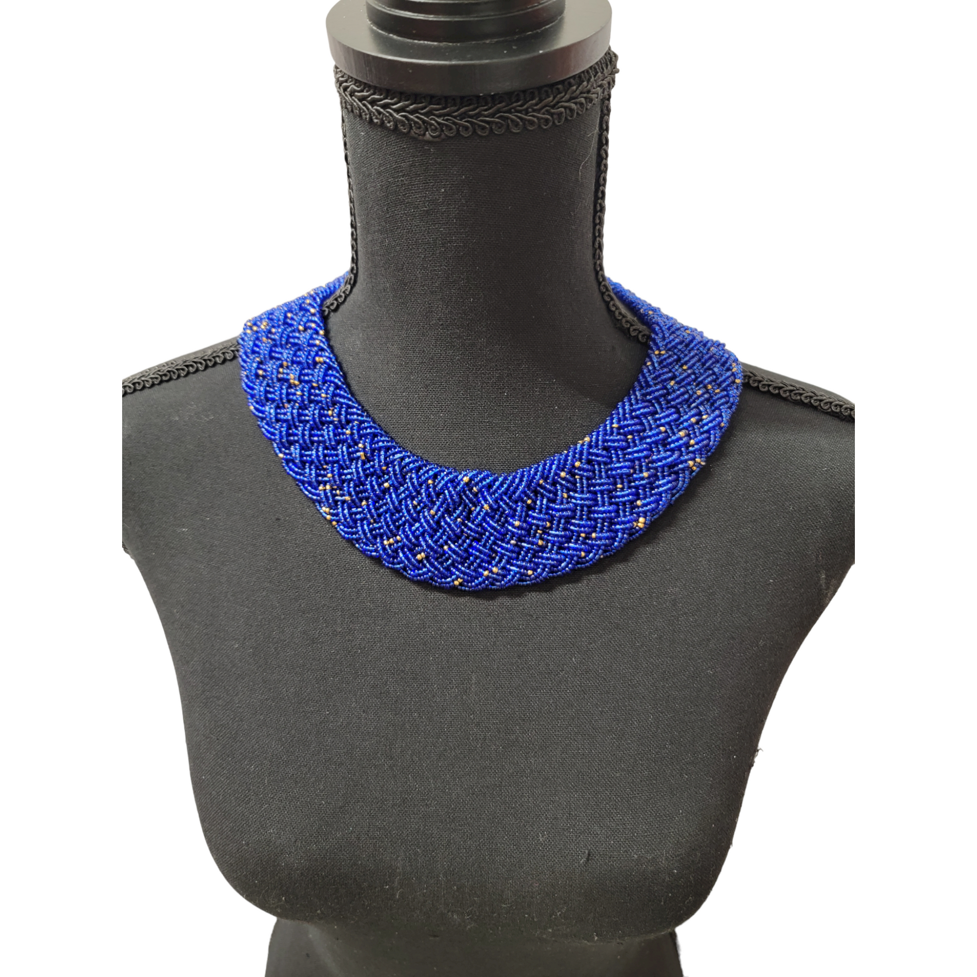 Interwoven Blue & Gold Specs Necklace