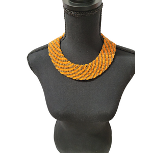 Interwoven Orange & Gold Necklace