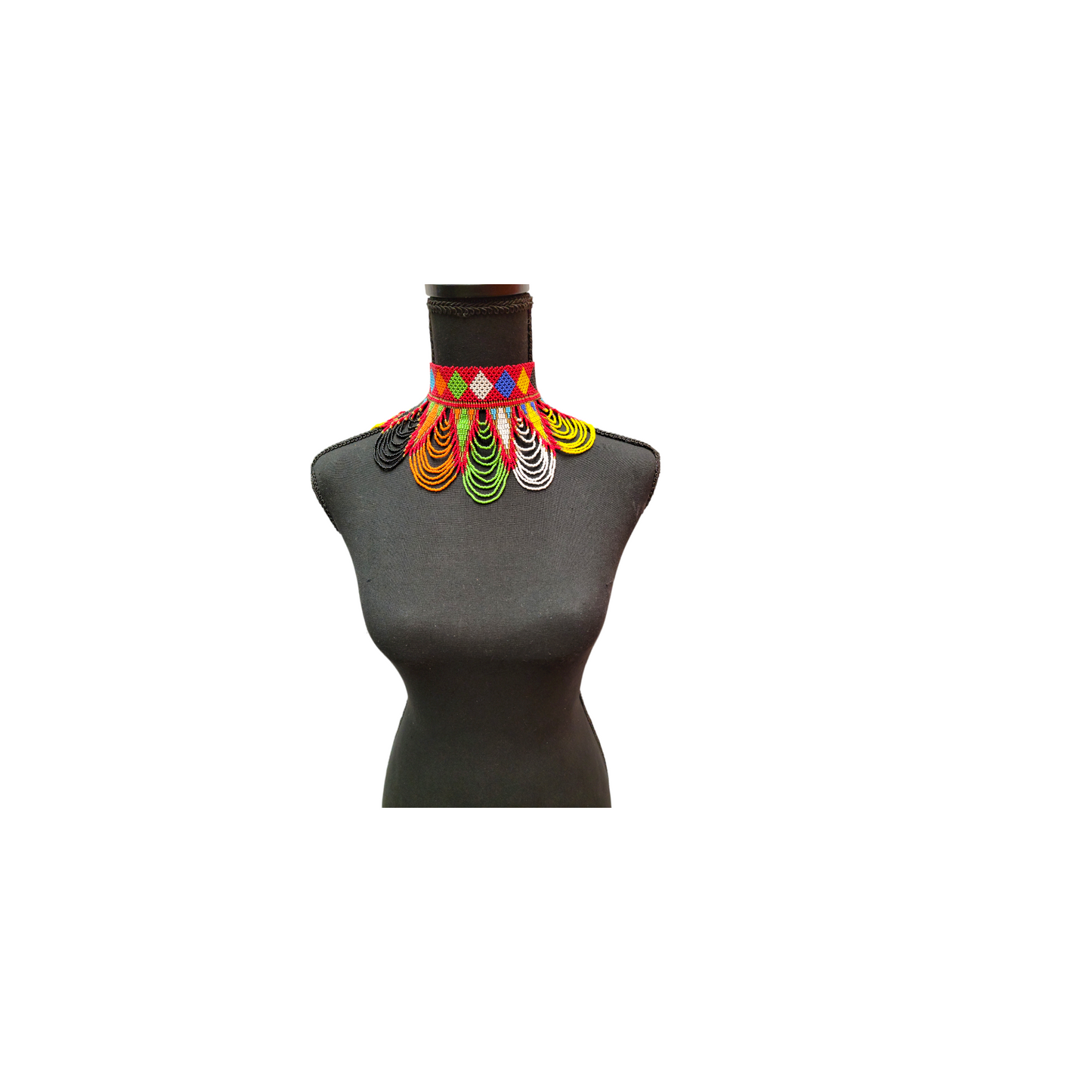 Large Red & Multi-colors Malaika Choker