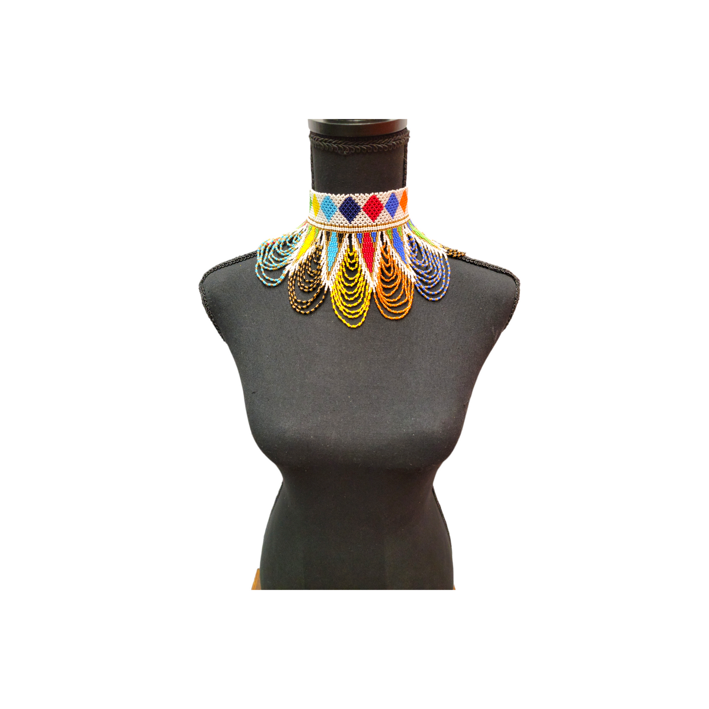 Large White & Multi-colors Malaika Choker