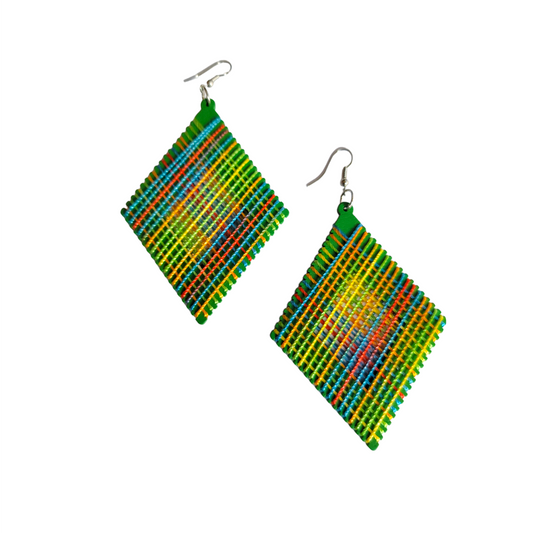 Green Threaded Earrings