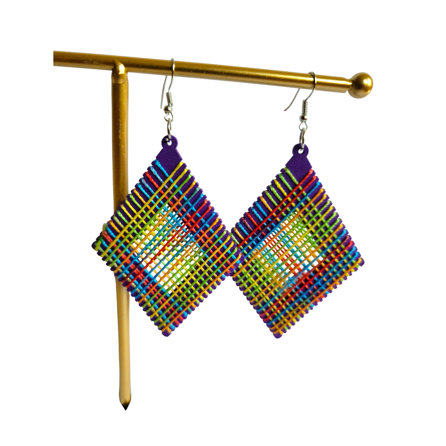 Purple Threaded Earrings
