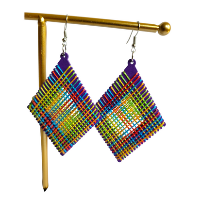 Purple Threaded Earrings