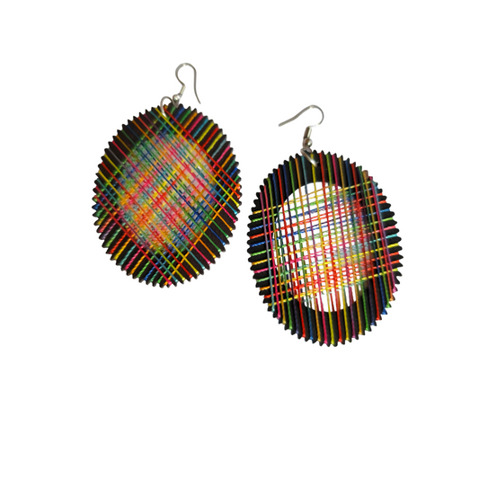 Round Brown Threaded Earrings