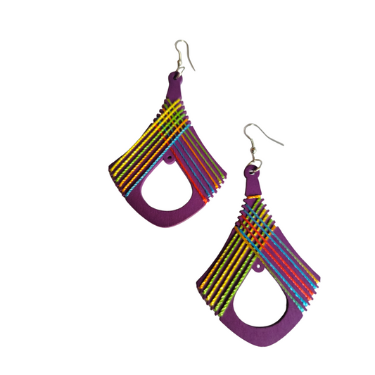 Purple Threaded Earrings