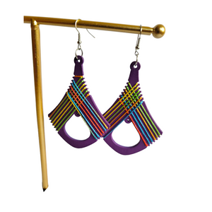 Purple Threaded Earrings