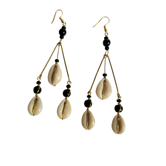 Cowrie Shells with Beads Earings