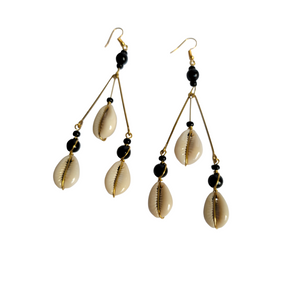 Cowrie Shells with Beads Earings