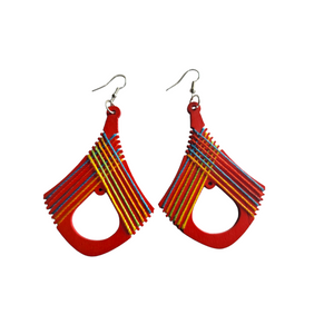 Red Threaded Earrings