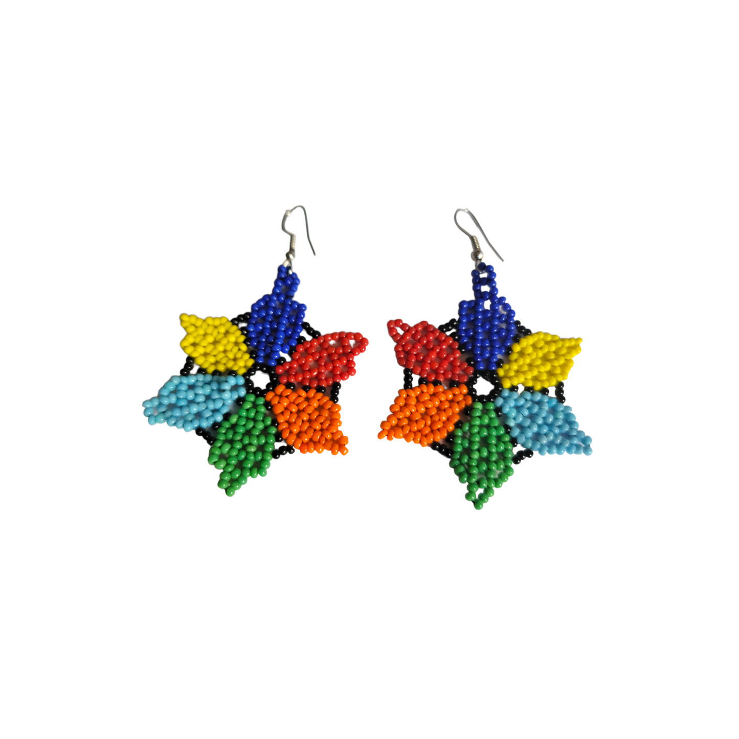 Colorful Beaded Star Earrings