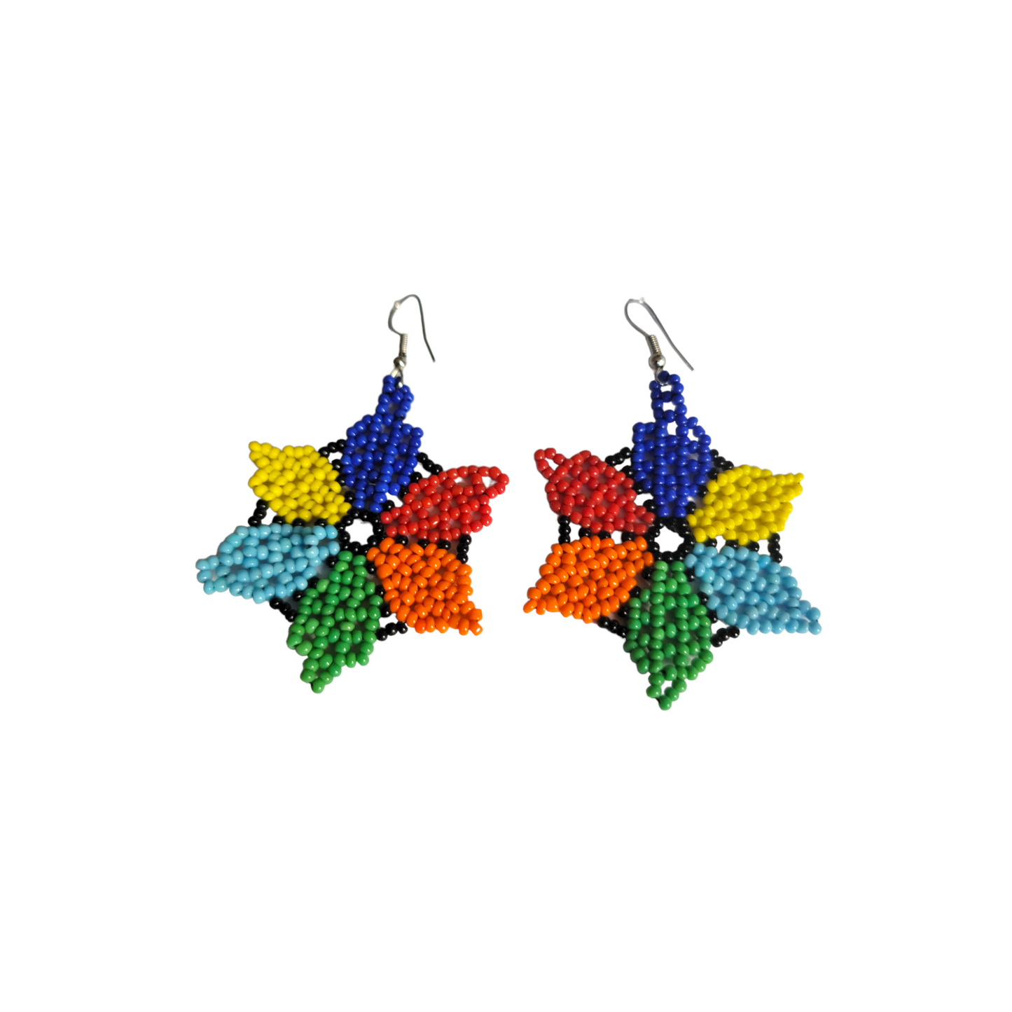 Colorful Beaded Star Earrings