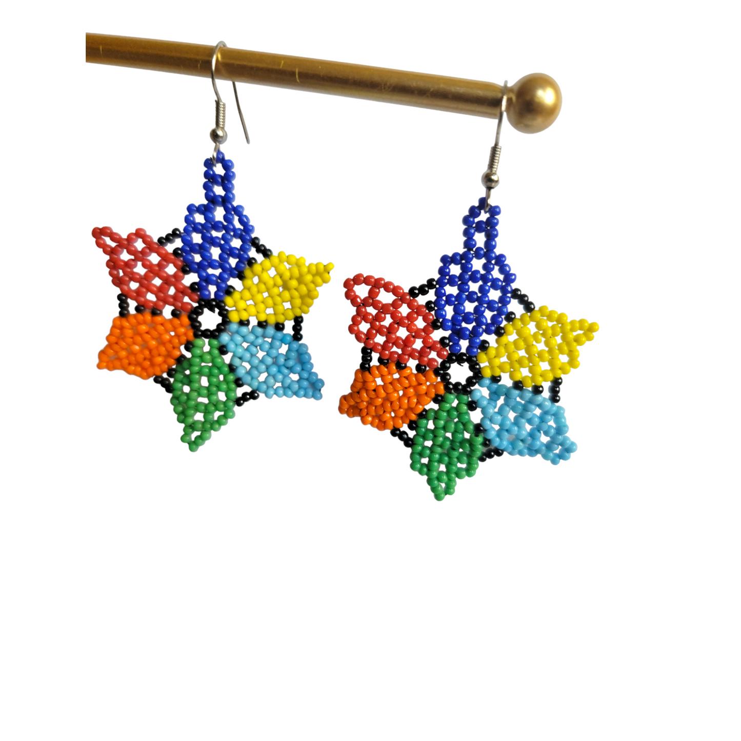 Colorful Beaded Star Earrings