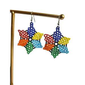 Colorful Beaded Star Earrings