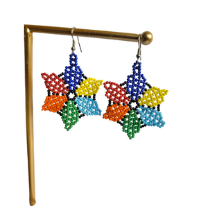 Colorful Beaded Star Earrings