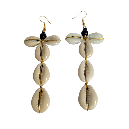 T Shaped Cowrie Shells Earrings