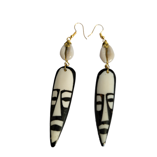 Bone Mask W/ Shell Earrings