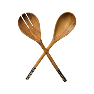Wooden Spoons W/ Black & White Tips