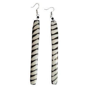 Long Zebra Earrings