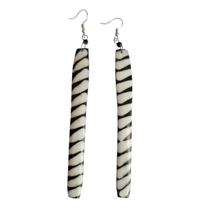 Long Zebra Earrings