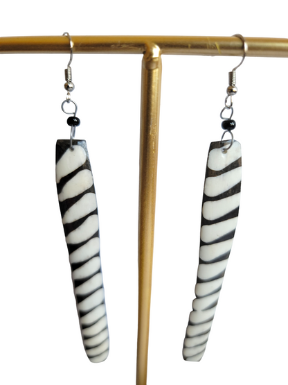 Long Zebra Earrings