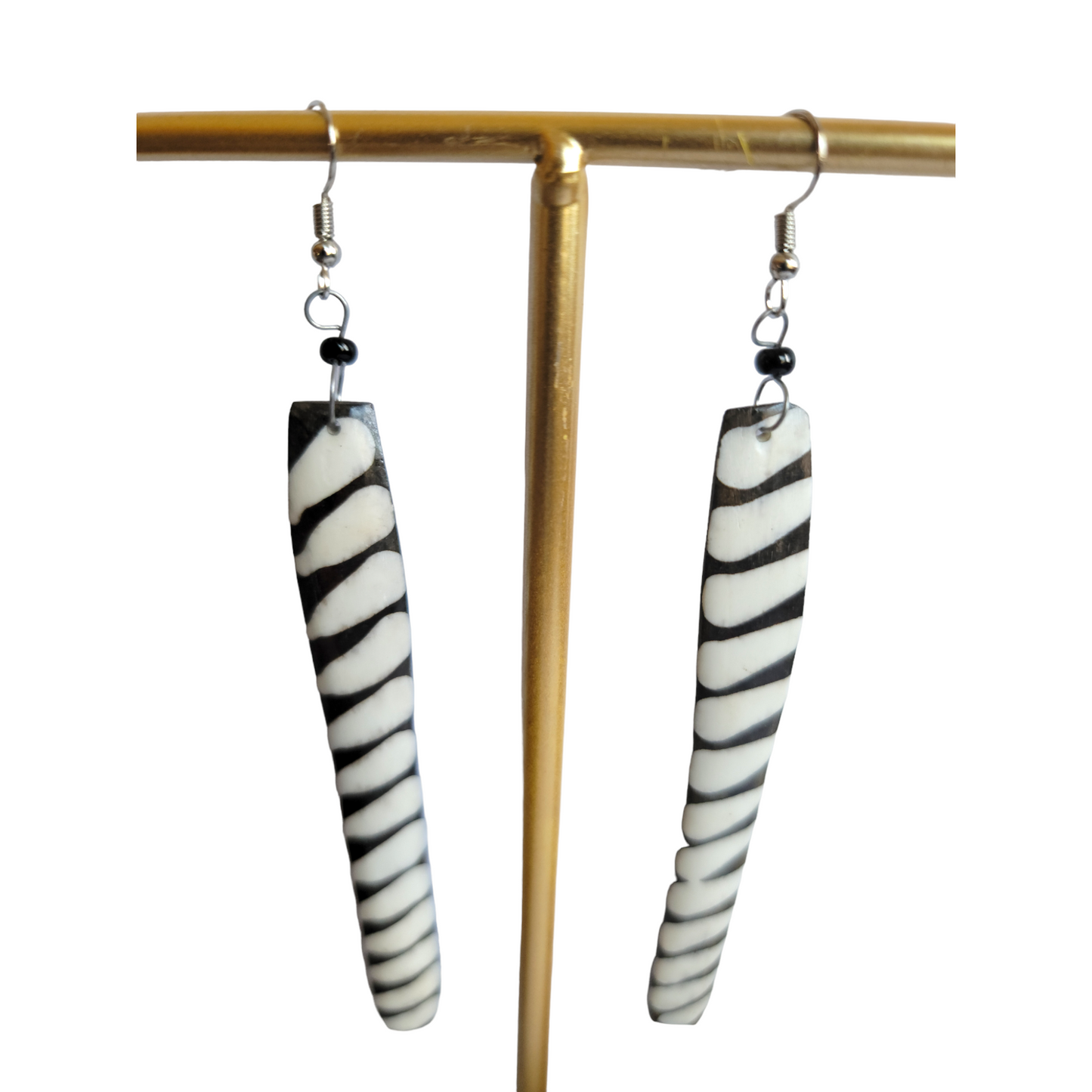 Long Zebra Earrings